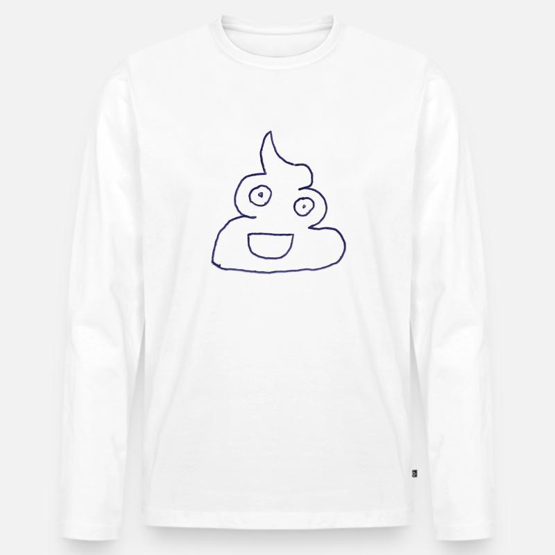 poop shitty Desing 32 - Männer Premium Bio Langarmshirt - Weiß