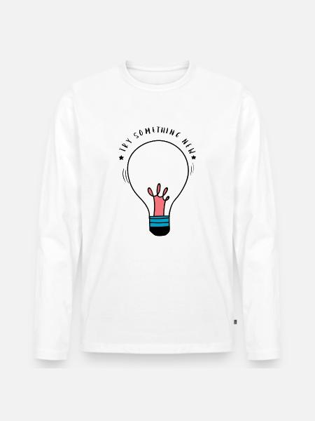Lamp - Men's Premium Organic Long Sleeve Shirt - white