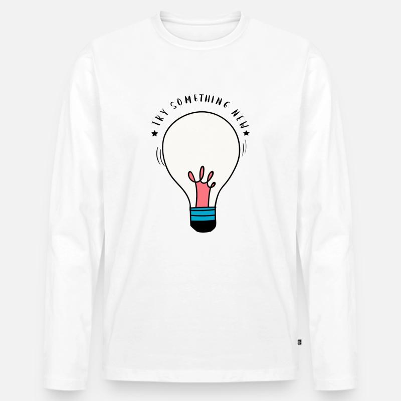 Lampe - Männer Premium Bio Langarmshirt - Weiß