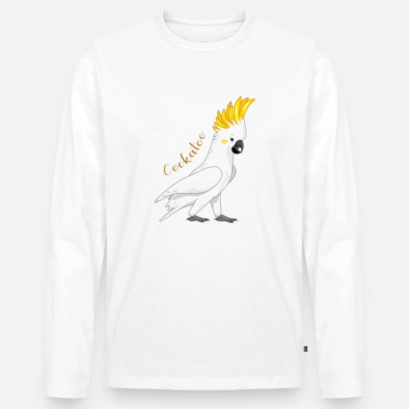 Cockatoo - Männer Premium Bio Langarmshirt - Weiß