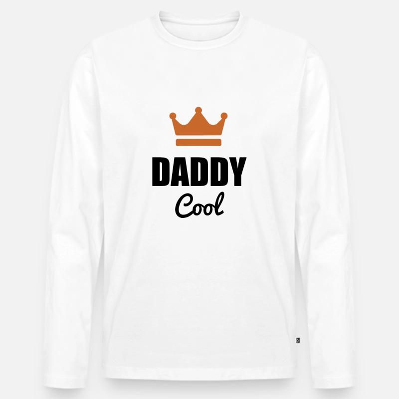 DADDY cool - Männer Premium Bio Langarmshirt - Weiß