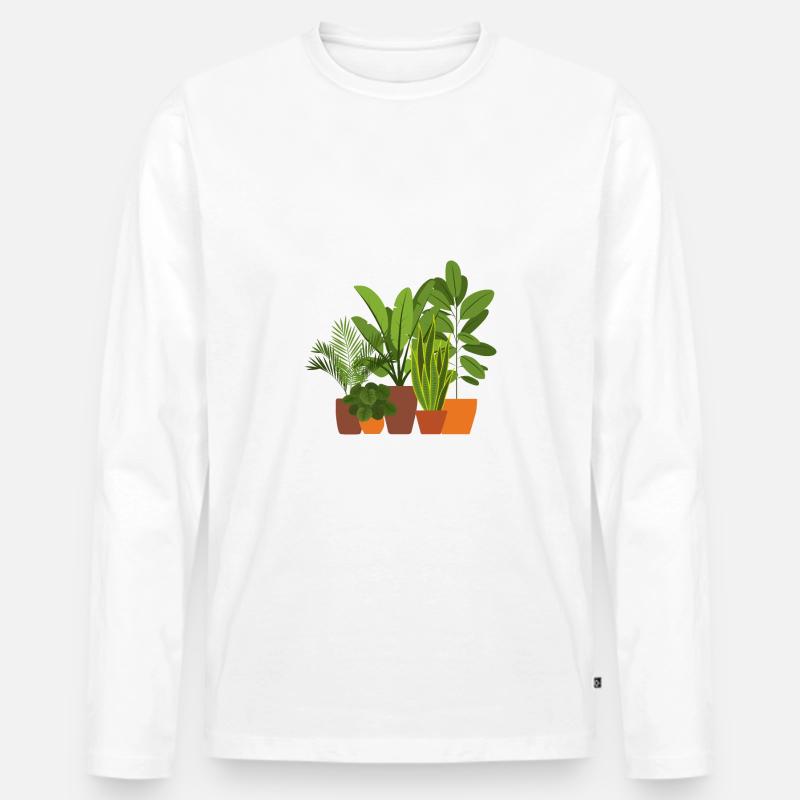 Nur noch eine Pflanze - Männer Premium Bio Langarmshirt - Weiß