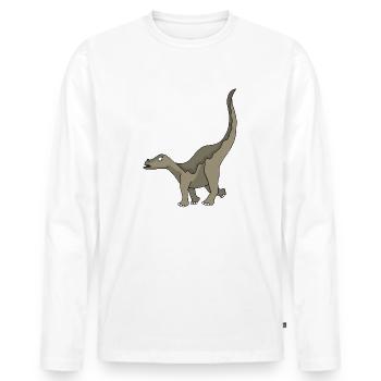 Dino 21 - Men's Premium Organic Long Sleeve Shirt - white - Front - Nico (187cm)