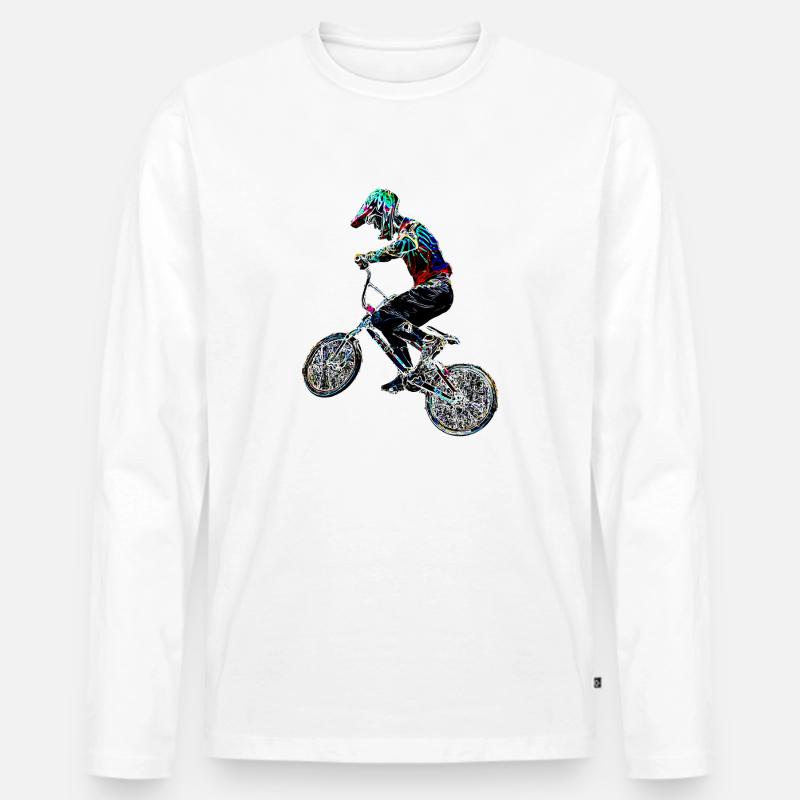 BMX - Männer Premium Bio Langarmshirt - Weiß