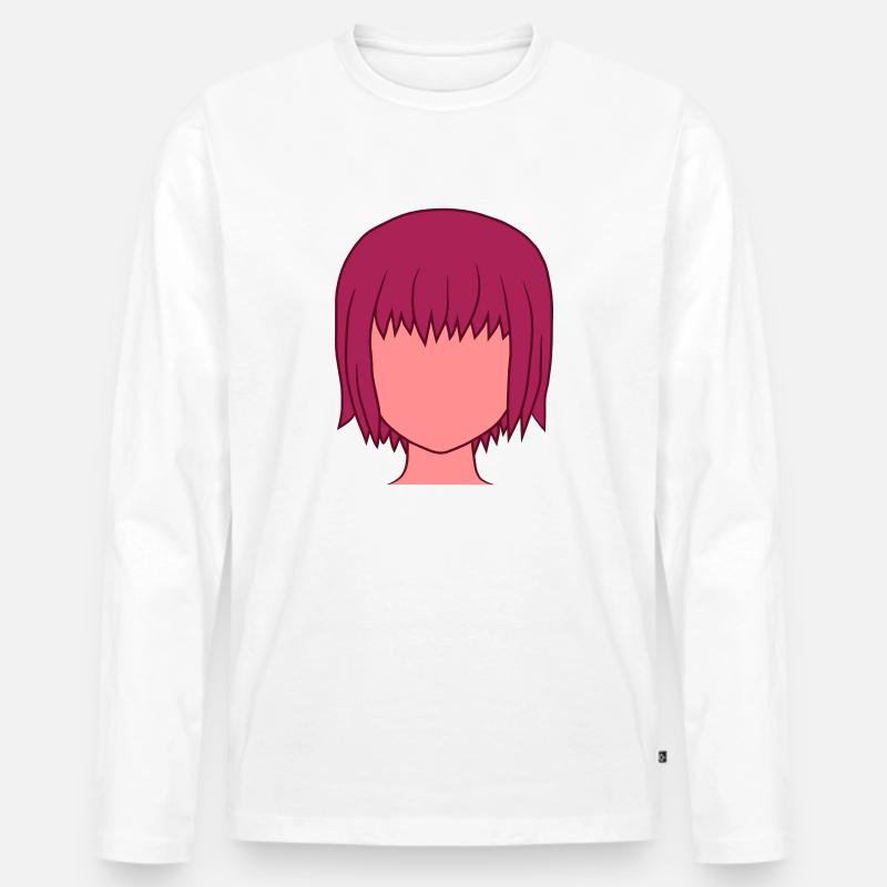 Gesichtsloses Anime Mädchen Kopf - Männer Premium Bio Langarmshirt - Weiß