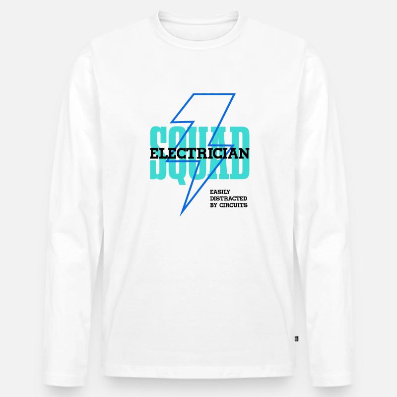 Elektroarbeiter-Schaltkreis Elektriker - Männer Premium Bio Langarmshirt - Weiß
