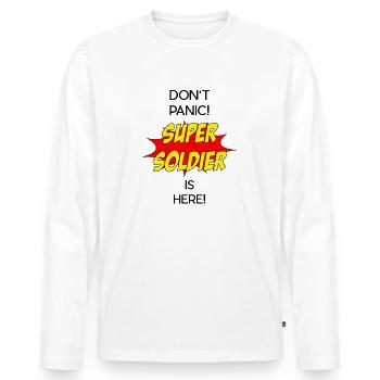 Super Soldier / Super Soldat - Männer Premium Bio Langarmshirt - Weiß - Vorne - Nico (187cm)