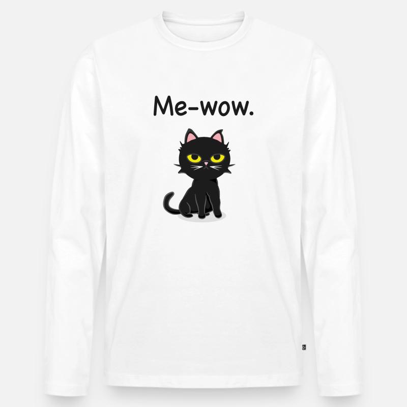 Me-wow. - Männer Premium Bio Langarmshirt - Weiß