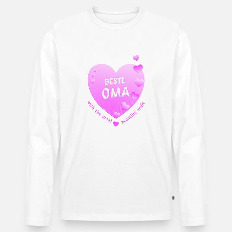 beste Oma - Männer Premium Bio Langarmshirt - Weiß