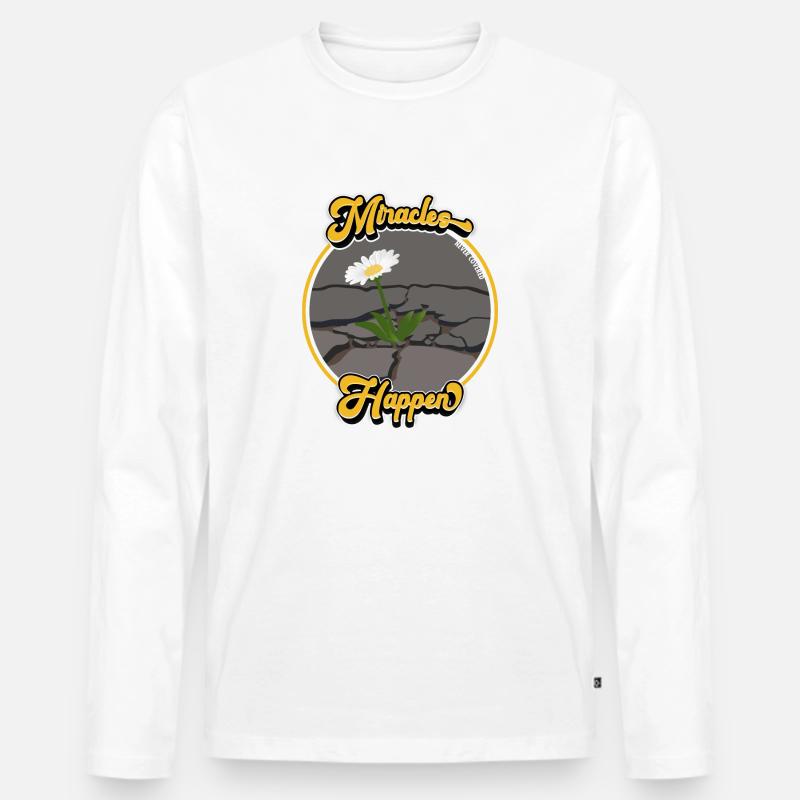 Wunder geschehen! - Männer Premium Bio Langarmshirt - Weiß