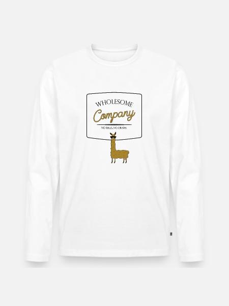 Compagnie Sain Lama - T-shirt manches longues Premium bio Homme - blanc