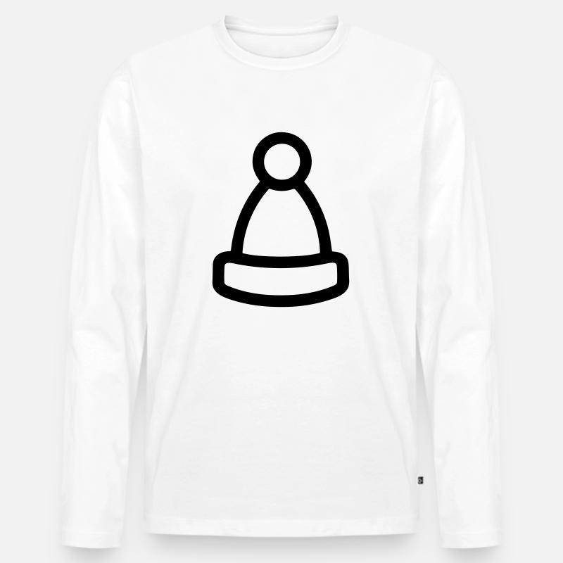 Weihnachtsmütze - Männer Premium Bio Langarmshirt - Weiß