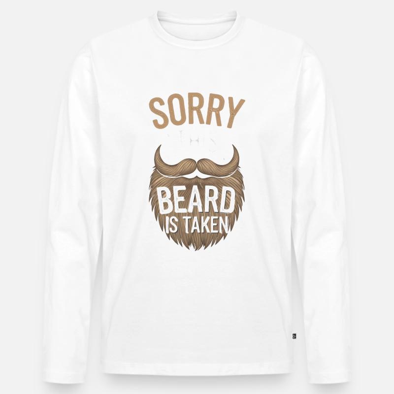 Bart Schnurrbart Bärtige Männer - Männer Premium Bio Langarmshirt - Weiß