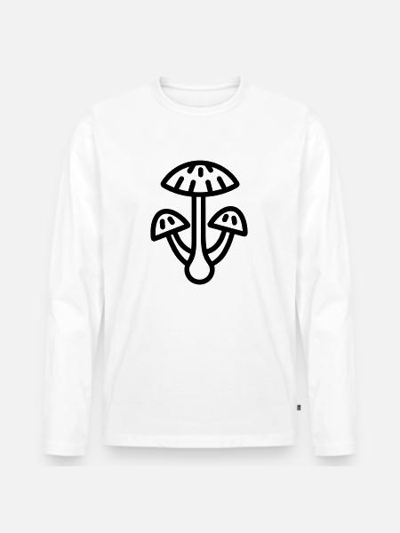 Mushroom - Men's Premium Organic Long Sleeve Shirt - white
