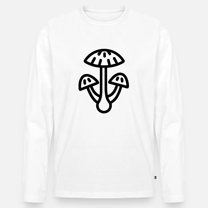 Pilz - Männer Premium Bio Langarmshirt - Weiß