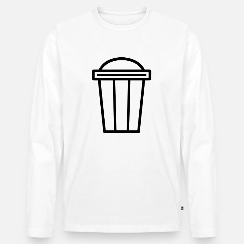Mülltonne - Männer Premium Bio Langarmshirt - Weiß