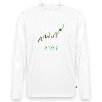 2024 Market Shirt - Men's Premium Organic Long Sleeve Shirt - white - Front - Nico (187cm)