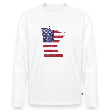 Minnesota - T-shirt manches longues Premium bio Homme - blanc - Devant - Nico (187cm)