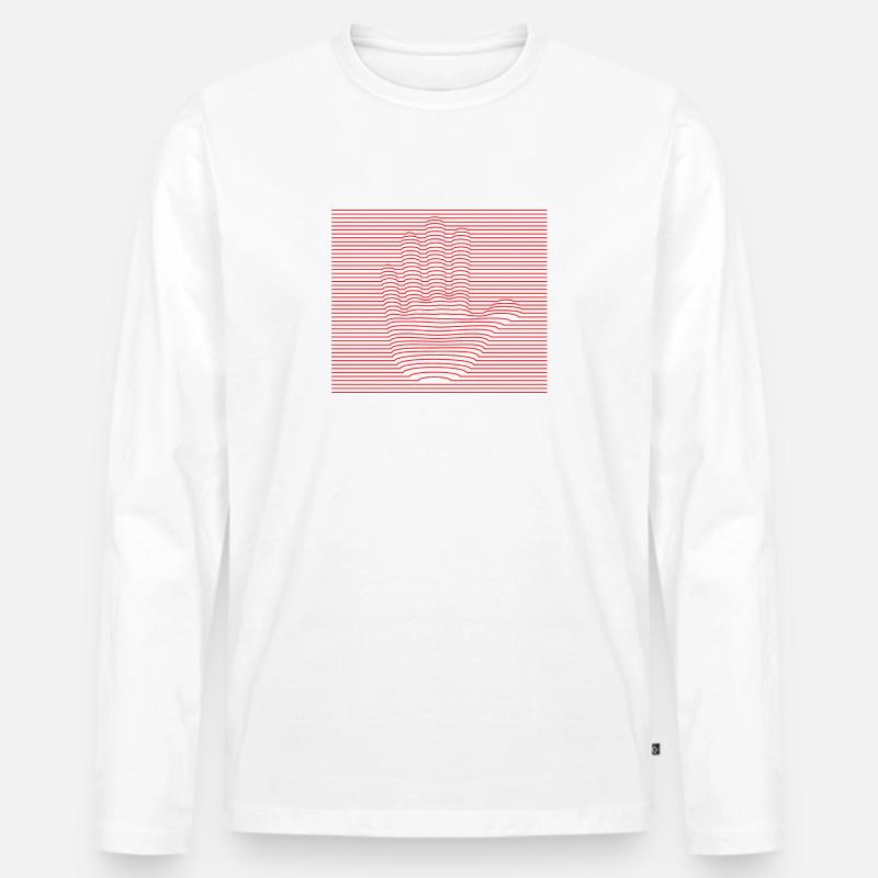 Stop - Männer Premium Bio Langarmshirt - Weiß