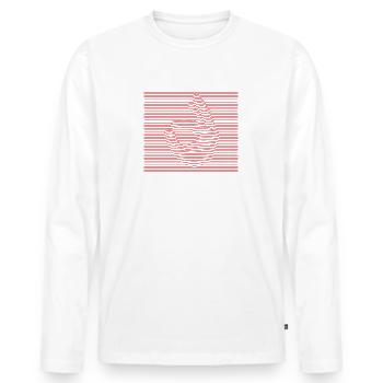 Okay. - Männer Premium Bio Langarmshirt - Weiß - Vorne - Nico (187cm)