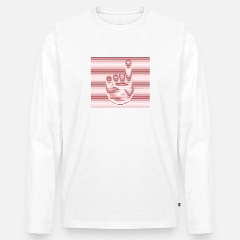 Attention - Männer Premium Bio Langarmshirt - Weiß