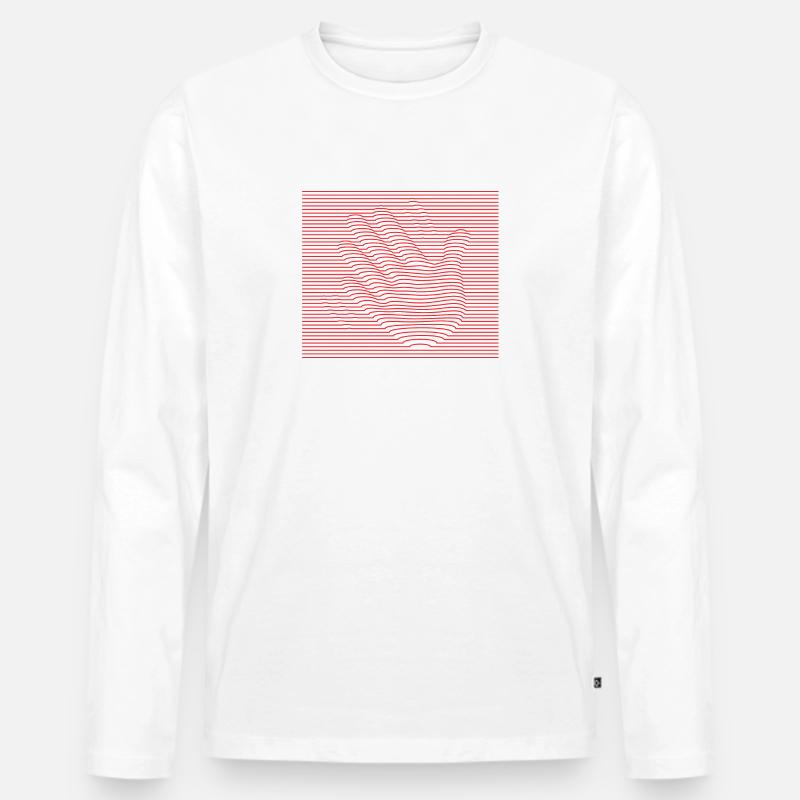 Wavin' Hand - Männer Premium Bio Langarmshirt - Weiß