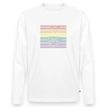 Peace bunt - Männer Premium Bio Langarmshirt - Weiß - Vorne - Nico (187cm)