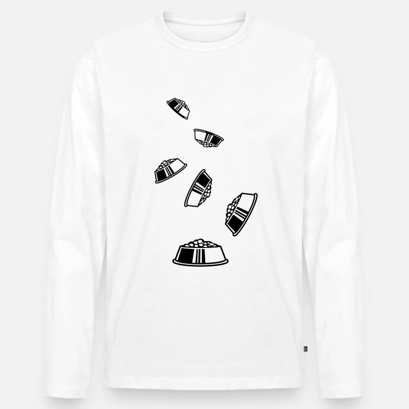Napf Hund - Männer Premium Bio Langarmshirt - Weiß