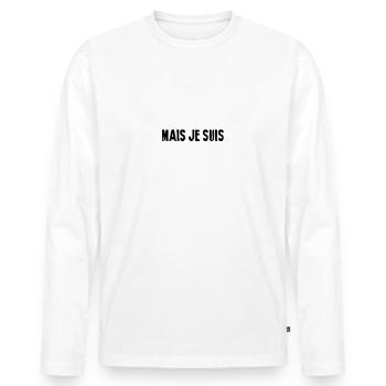 Papy agriculteur humour retraité tracteur cadeau - T-shirt manches longues Premium bio Homme - blanc - Devant - Nico (187cm)