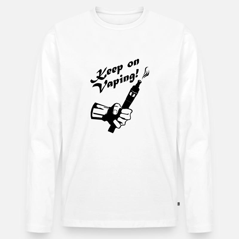 Spread4-Keep on - Männer Premium Bio Langarmshirt - Weiß