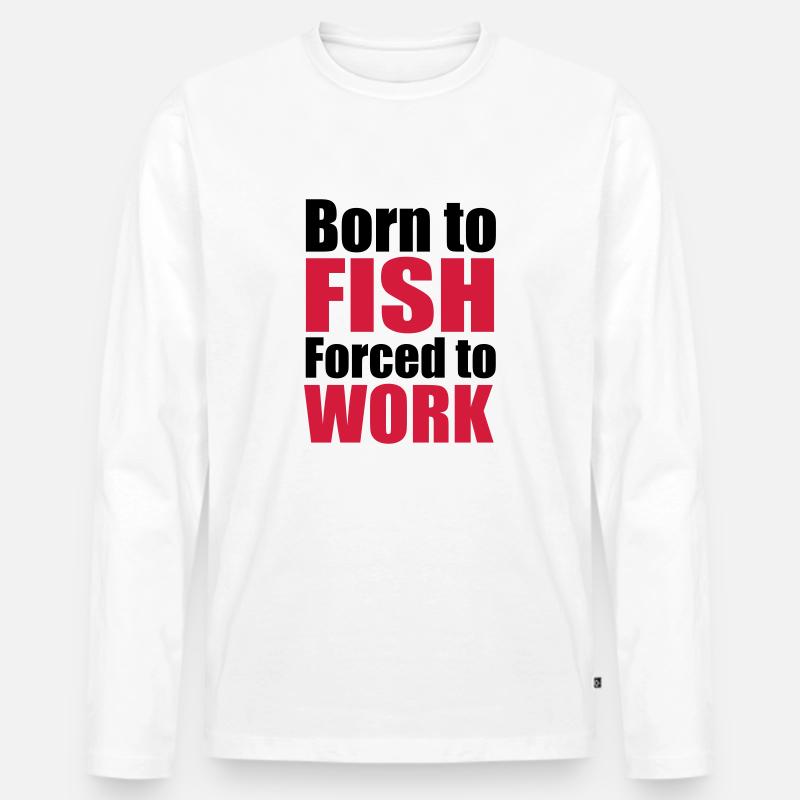 angeln - Männer Premium Bio Langarmshirt - Weiß