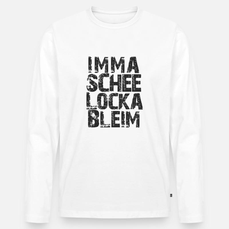 imma schee locka bleim - Männer Premium Bio Langarmshirt - Weiß