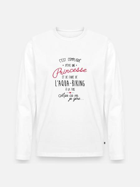 princesse et Aqua-Biking - T-shirt manches longues Premium bio Homme - blanc
