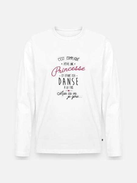 princesse et Danse - T-shirt manches longues Premium bio Homme - blanc