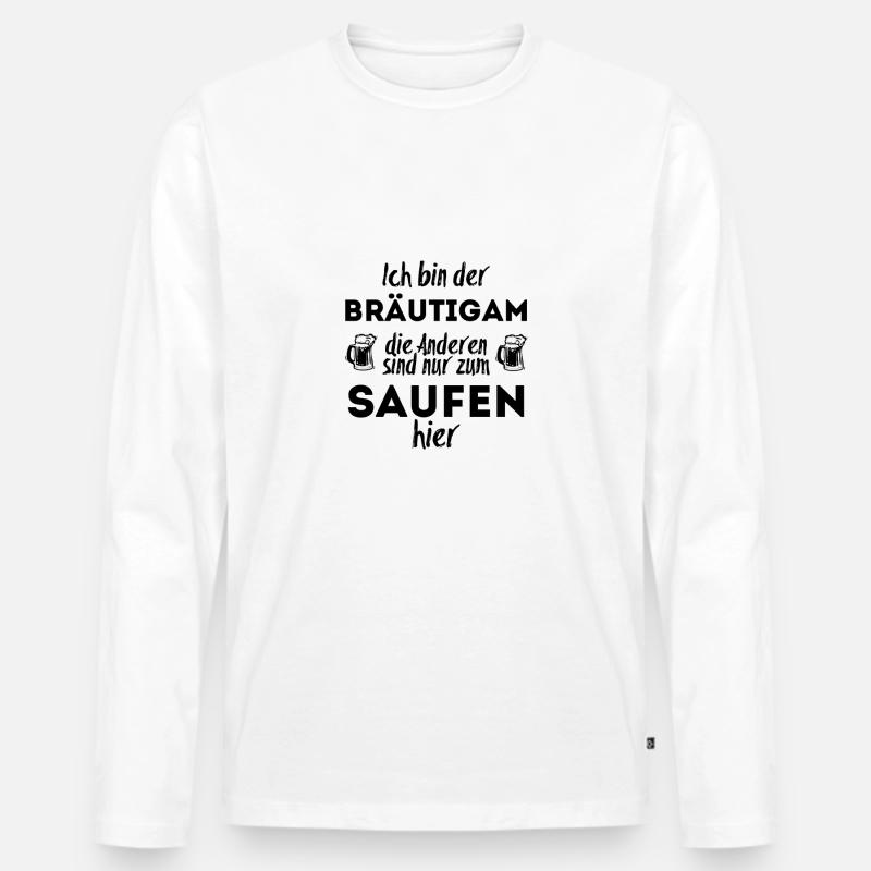 Ich bin der Bräutigam - Männer Premium Bio Langarmshirt - Weiß