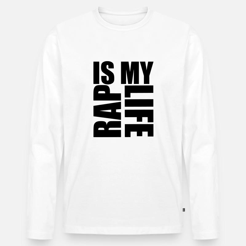 rap is my life - Männer Premium Bio Langarmshirt - Weiß
