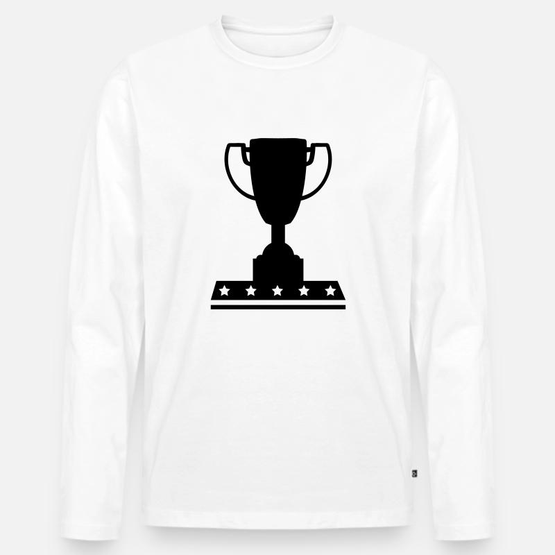 pokal_wu1 - Männer Premium Bio Langarmshirt - Weiß