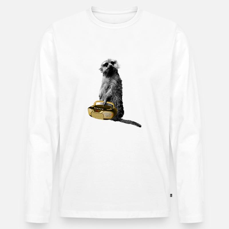 Erdmaennchenmucke - Männer Premium Bio Langarmshirt - Weiß