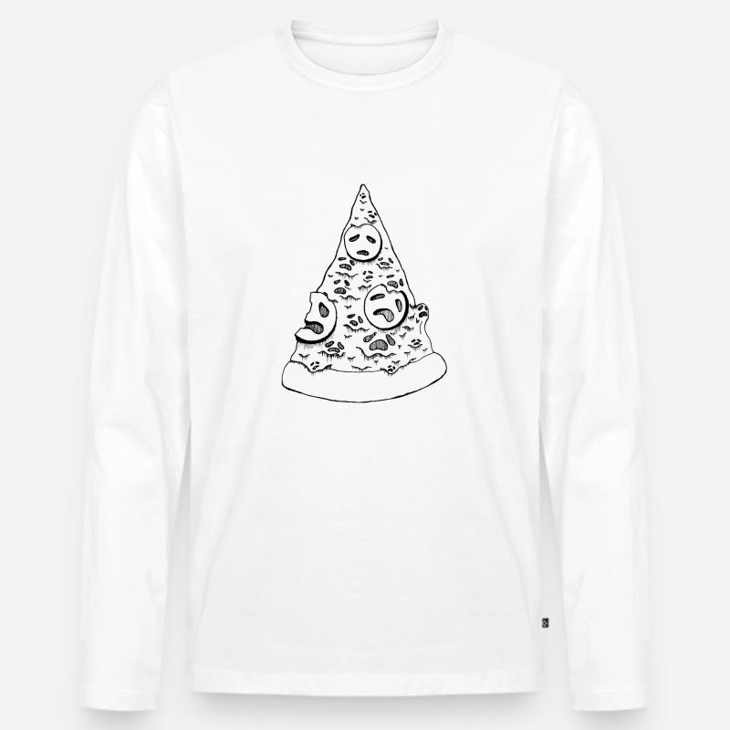 Dead Pizza - Männer Premium Bio Langarmshirt - Weiß