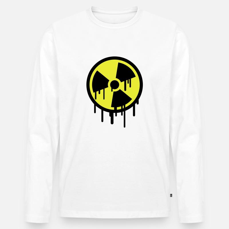 Atom Symbol Graffiti - Männer Premium Bio Langarmshirt - Weiß
