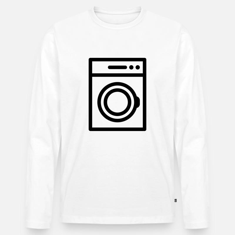Waschmaschine - Männer Premium Bio Langarmshirt - Weiß