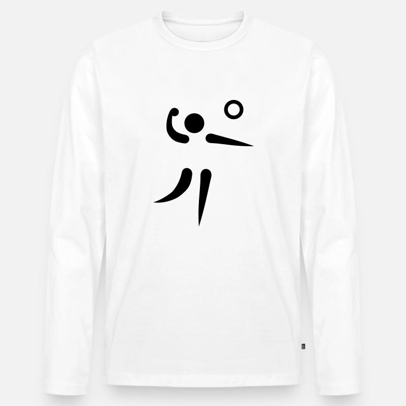 Faustball - Männer Premium Bio Langarmshirt - Weiß
