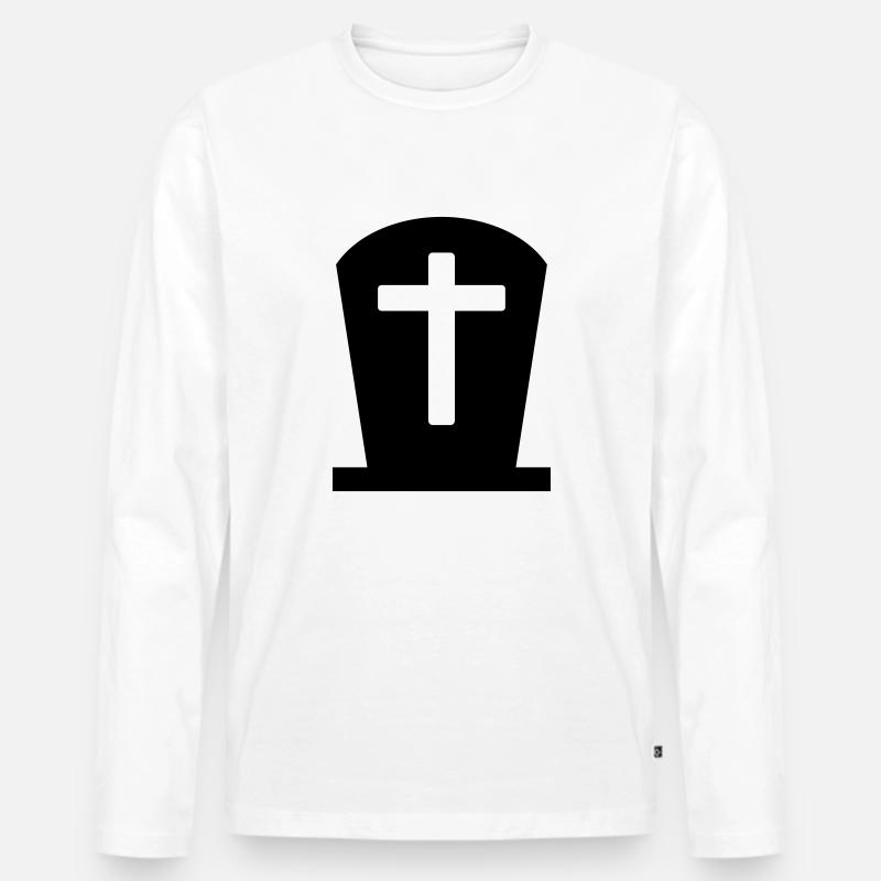 Friedhof - Männer Premium Bio Langarmshirt - Weiß