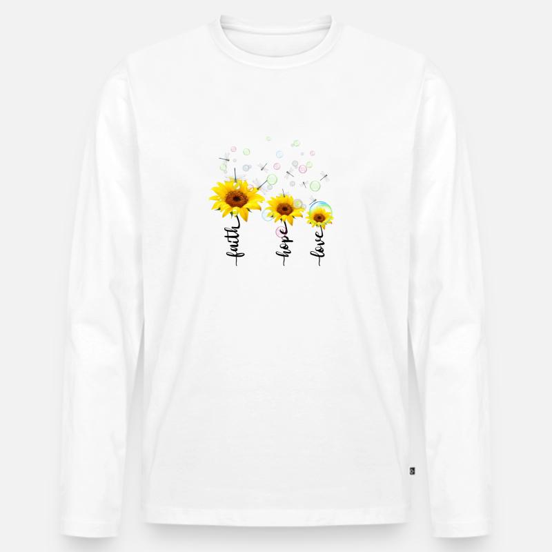 Glaube Hoffnung Liebe - Männer Premium Bio Langarmshirt - Weiß