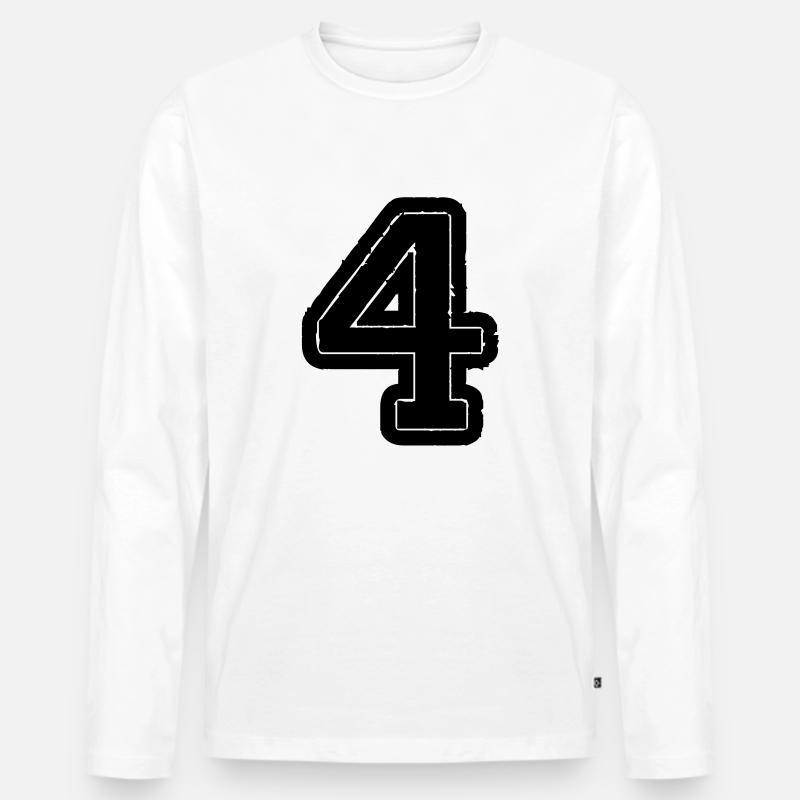 4 - Männer Premium Bio Langarmshirt - Weiß