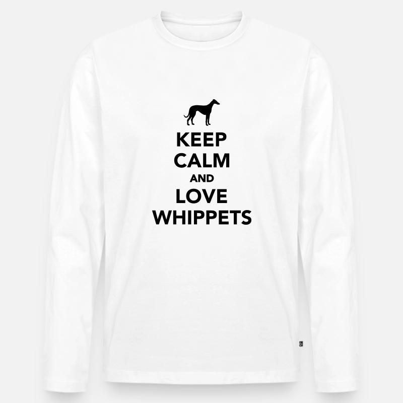 Whippet - Männer Premium Bio Langarmshirt - Weiß