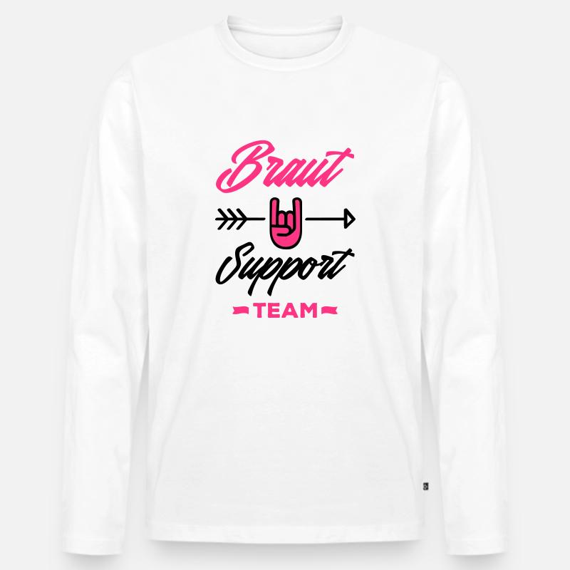 braut support team - Männer Premium Bio Langarmshirt - Weiß
