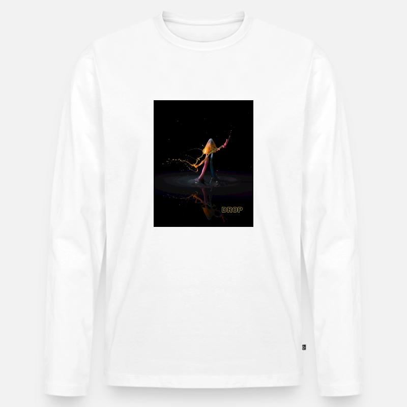 drop - Männer Premium Bio Langarmshirt - Weiß