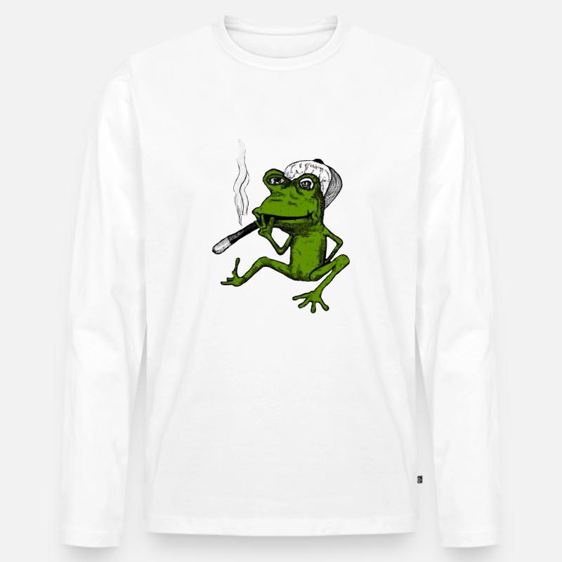 Root-Frog - Männer Premium Bio Langarmshirt - Weiß