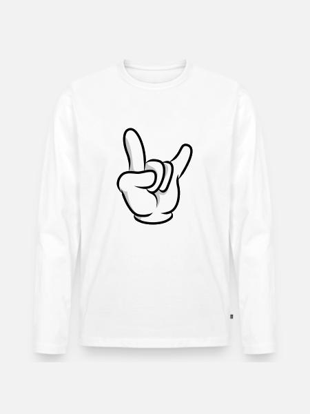 Hand icon - Men's Premium Organic Long Sleeve Shirt - white